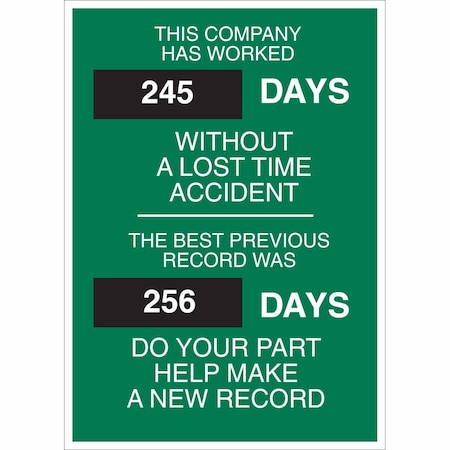 Brady Safety Scoreboard, 28" H x, 20" W, Steel 49117